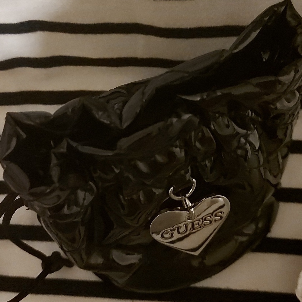 Guess Patent Leather Quilted Drawstring Bag - Picture 7 of 8